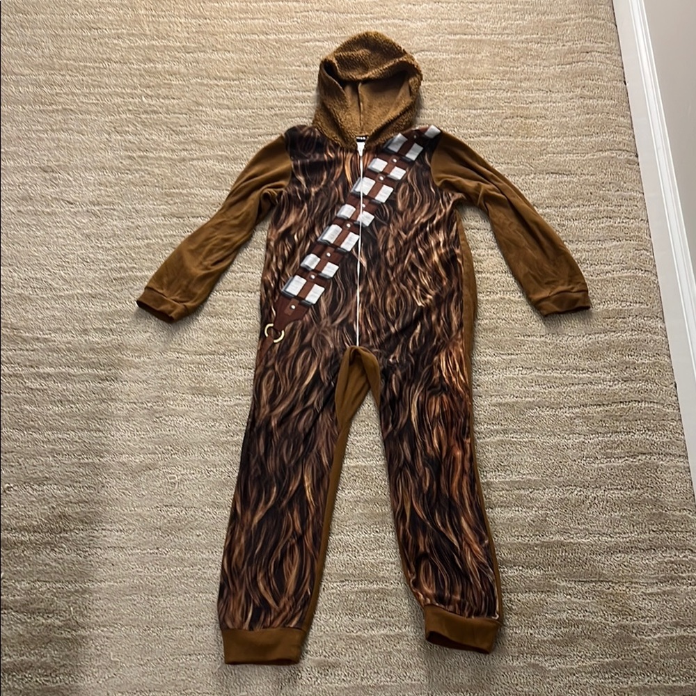 Star Wars Brown Chewbacca One Piece Pajamas Kids Size L